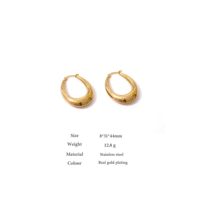 Oro Ovale hoops
