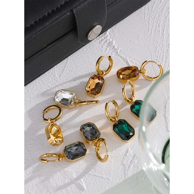 Estelle Crystal Earrings (Champagne)