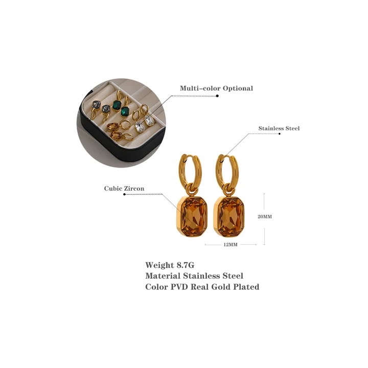 Estelle Crystal Earrings (Champagne)