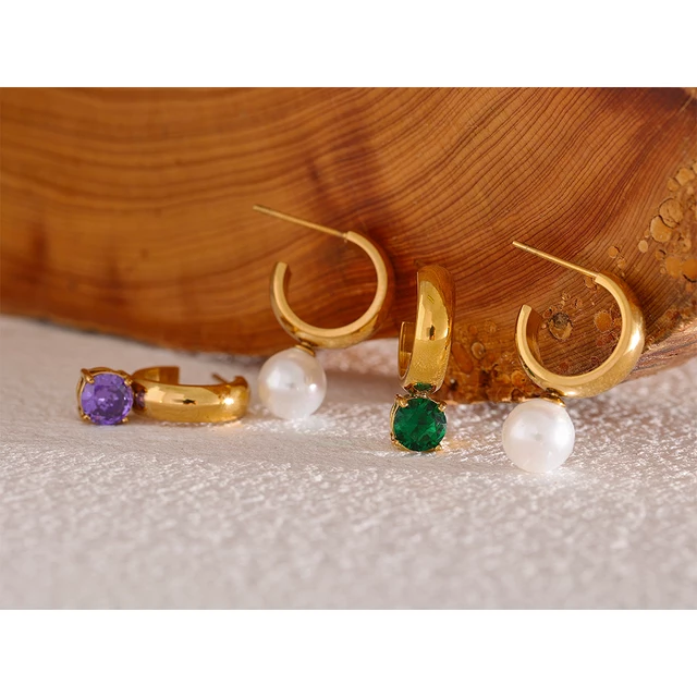 Lunette Earrings (Emerald Green)