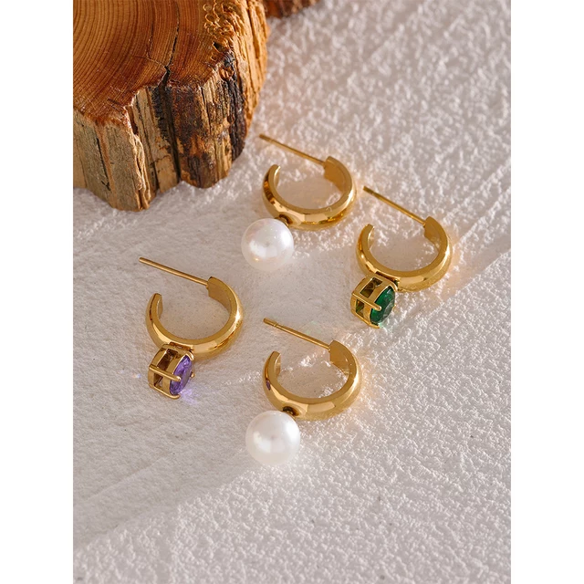 Lunette Earrings (Emerald Green)