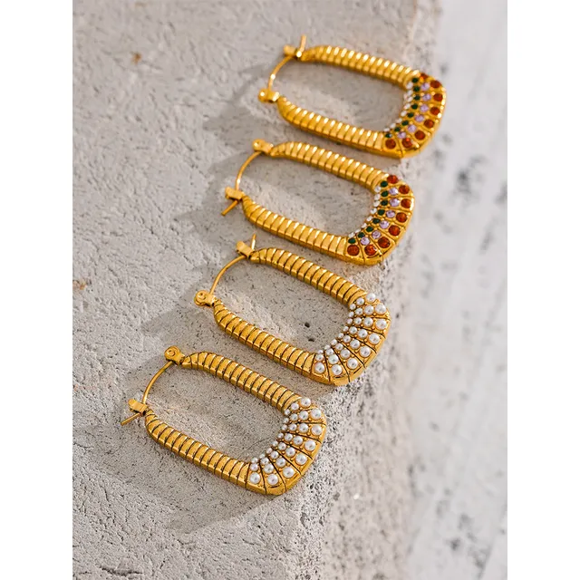 Evelia Earrings (Three Tone CZ)