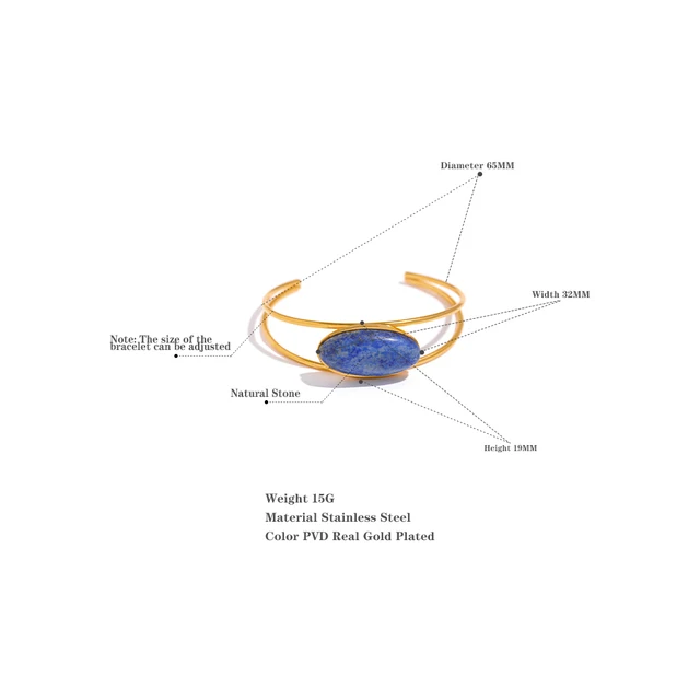 Gülizar Cuff (Blue Quartz)