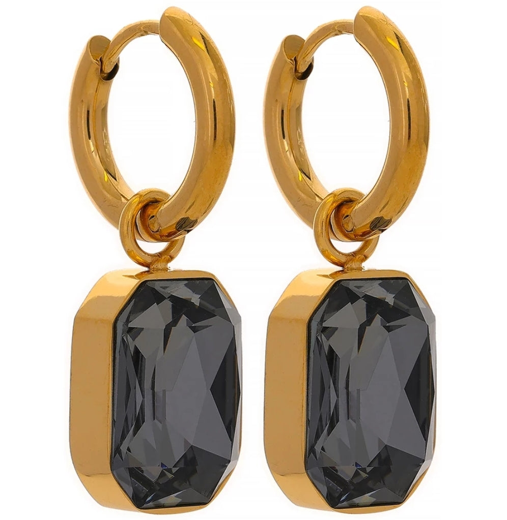 Estelle Crystal Earrings (Green)