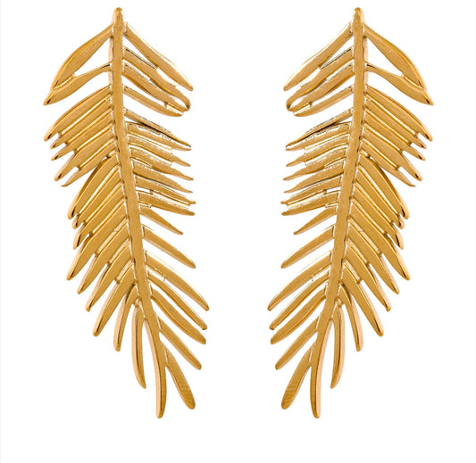 Forest Gold Leaf Earrings