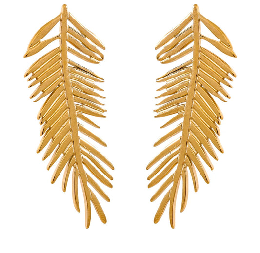 Forest Gold Leaf Earrings