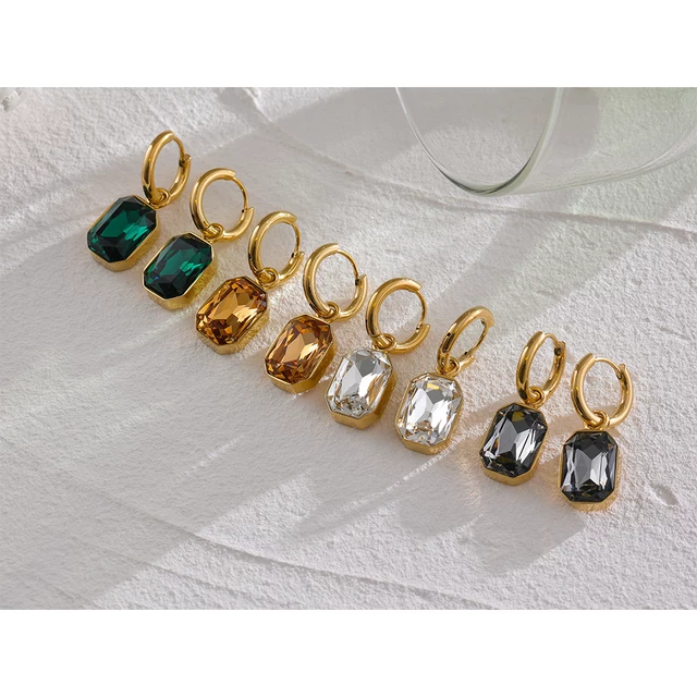 Estelle Crystal Earrings (Green)