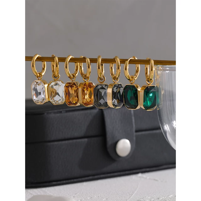Estelle Crystal Earrings (Green)