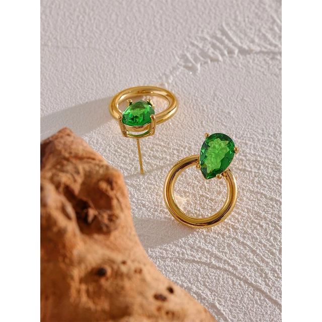 Adèle Earrings (Emerald Green)