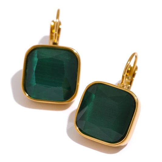 Véronique Earrings (Emerald Green)