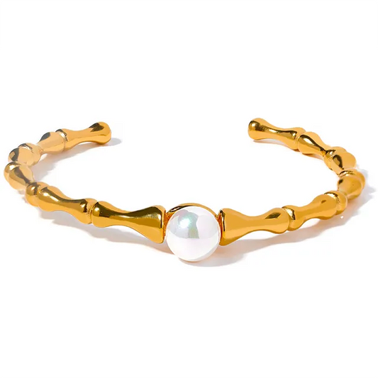 The Grandeur Pearl Bamboo Cuff