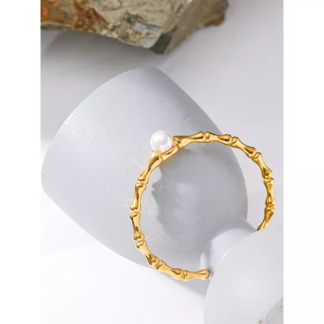 The Grandeur Pearl Bamboo Cuff