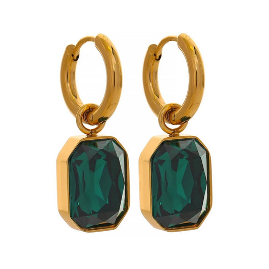 Estelle Crystal Earrings (Green)