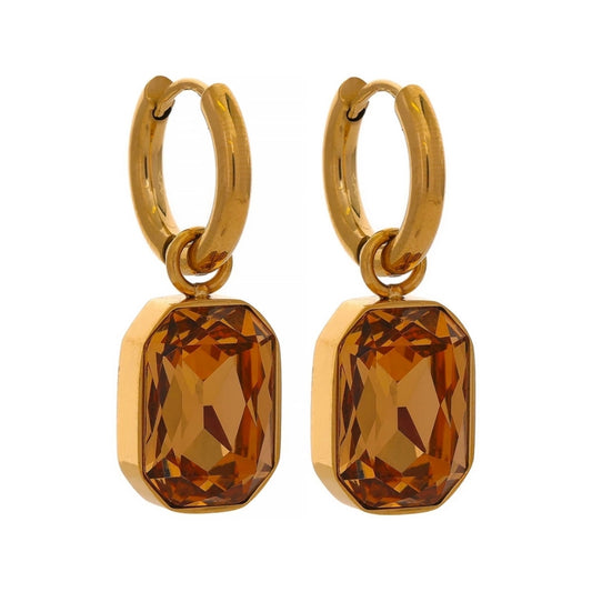 Estelle Crystal Earrings (Champagne)