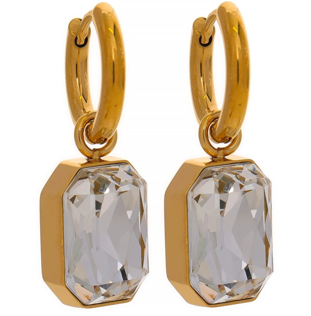 Estelle Crystal Earrings (Green)