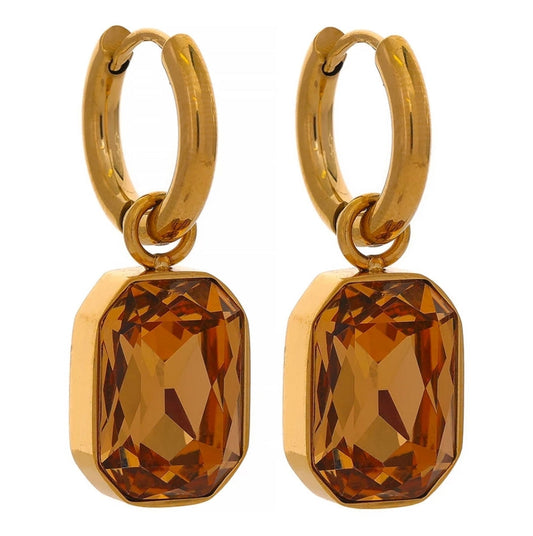 Estelle Crystal Earrings (Champagne)