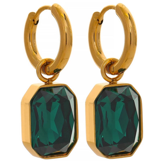 Estelle Crystal Earrings (Green)