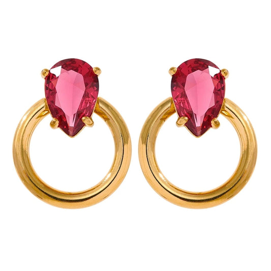 Adèle Earrings (Ruby Red)