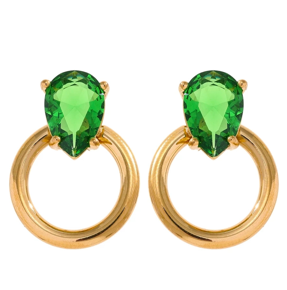 Adèle Earrings (Emerald Green)
