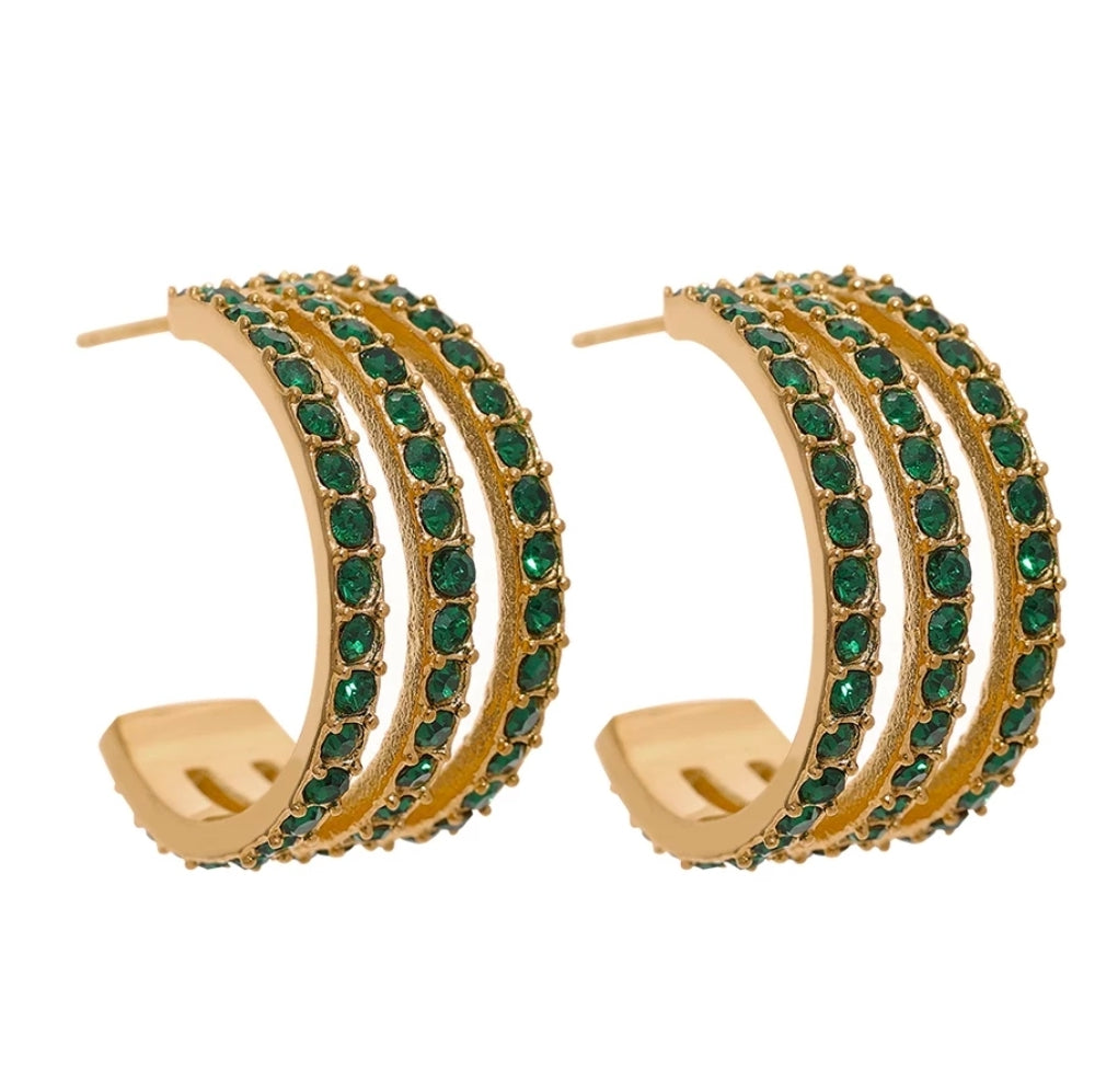 Pandora Hoops (Emerald Green)