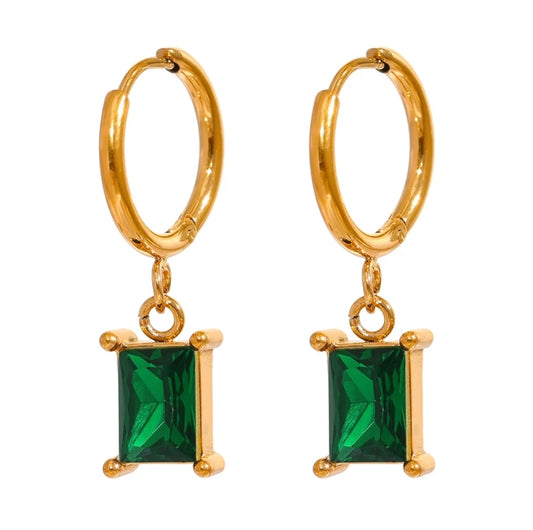 Genevieve Earrings (Emerald Green)