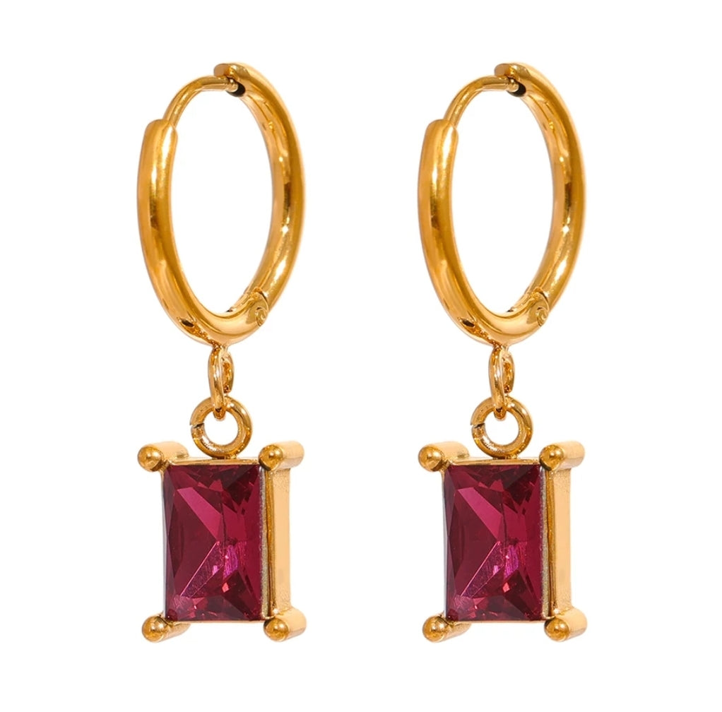 Genevieve Earrings (Ruby Red)