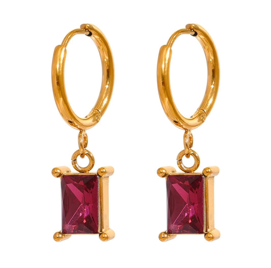 Genevieve Earrings (Ruby Red)