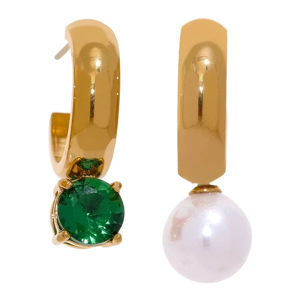 Lunette Earrings (Emerald Green)