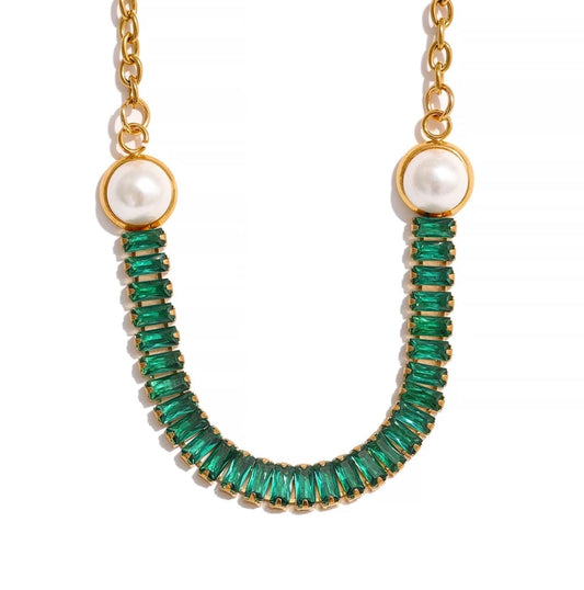 Lourdes Necklace (Emerald Green)