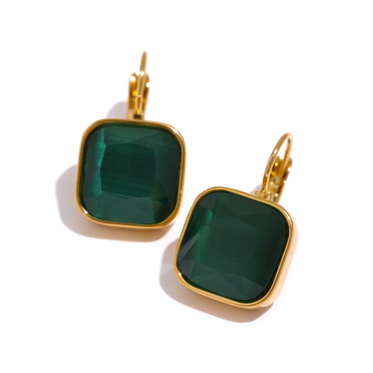 Véronique Earrings (Emerald Green)