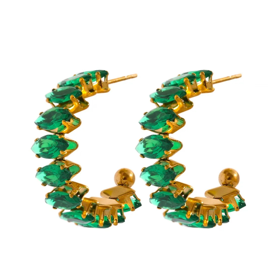 Diana Earrings (Emerald Green)